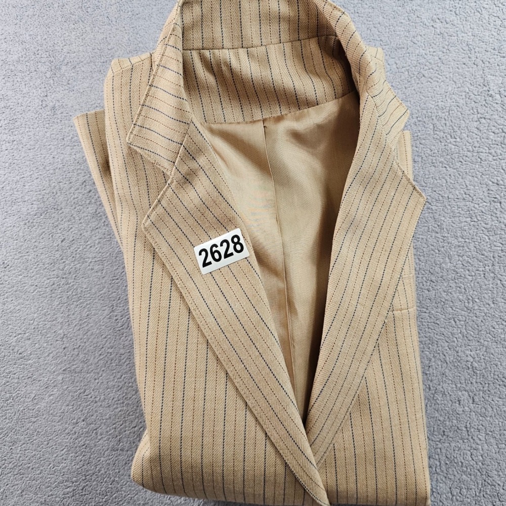 Daniel for Spellbound Blazer Jacket Women's 6 Brown Pinstripe Lined òNotch Lapel - Picture 10 of 11